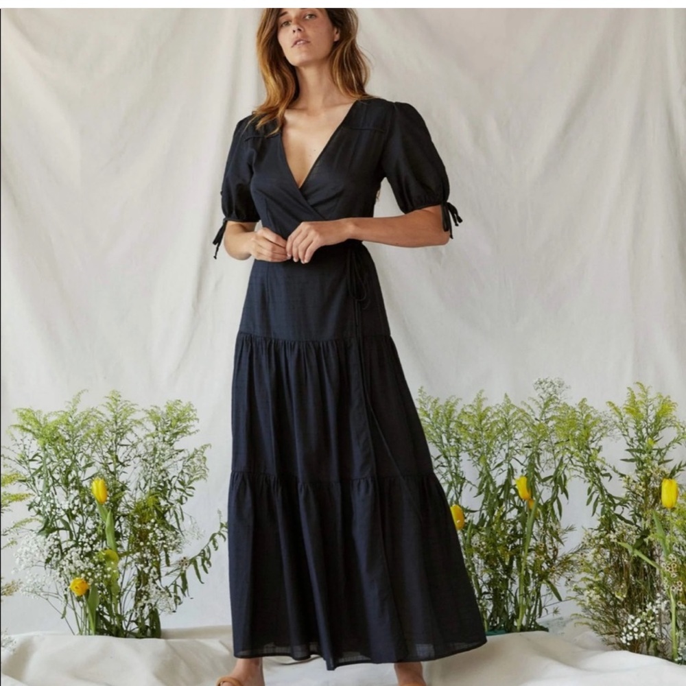 NWT Christy Dawn Black Wrap Dress size M